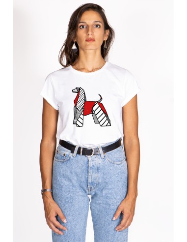 Rolled T-shirt Woman Pop Origami Afghan Hound