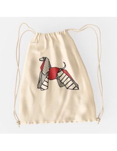 Drawstring Bag Sacca Pop Origami Afghan Hound
