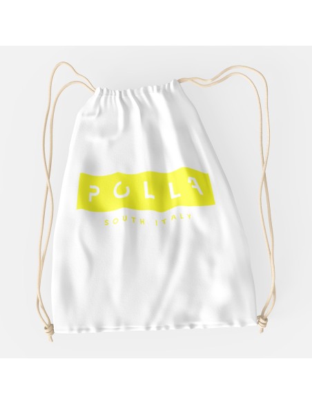 Drawstring Bag Polla Fluo Yellow Print