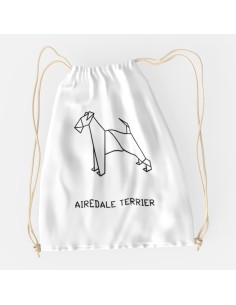 Drawstring Bag Sacca Origami Airedale Terrier 2