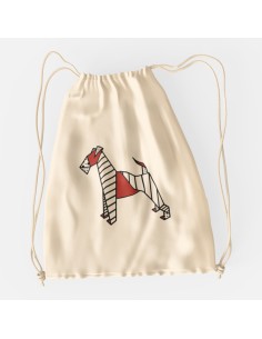 Drawstring Bag Sacca Pop Origami Airedale Terrier 2