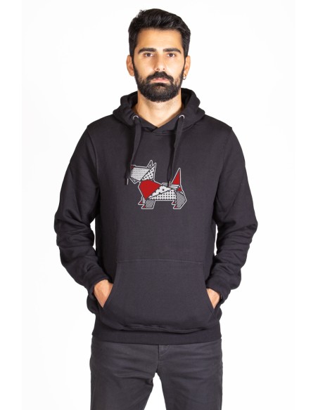 Felpa Con Cappuccio Uomo Pop Origami Scottish Terrier