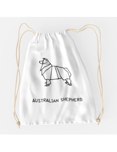 Drawstring Bag Sacca Origami Australian Shepherd 2