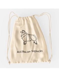Drawstring Bag Sacca Origami Australian Shepherd