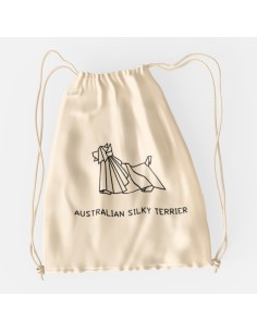 Drawstring Bag Sacca Origami Australian Silky Terrier 2