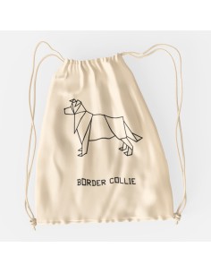 Drawstring Bag Sacca Origami Border Collie 2