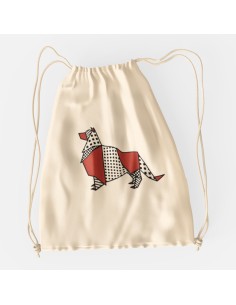 Drawstring Bag Sacca Pop Origami Collie 2