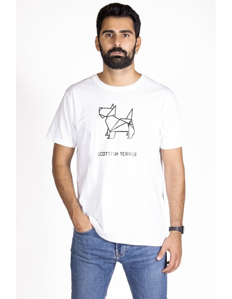 T-shirt Men's Origami Scottish Terrier