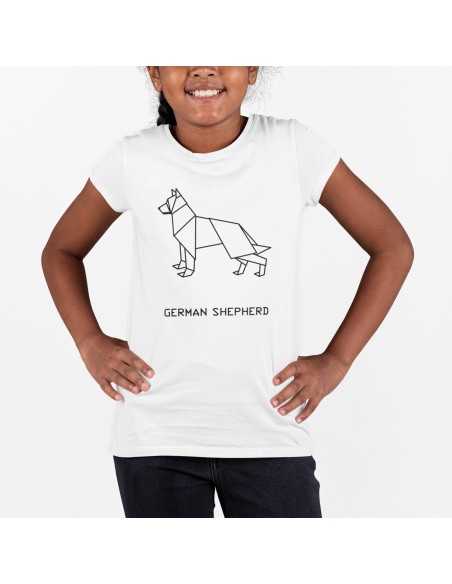 Kids Origami German Shepherd T-Shirt