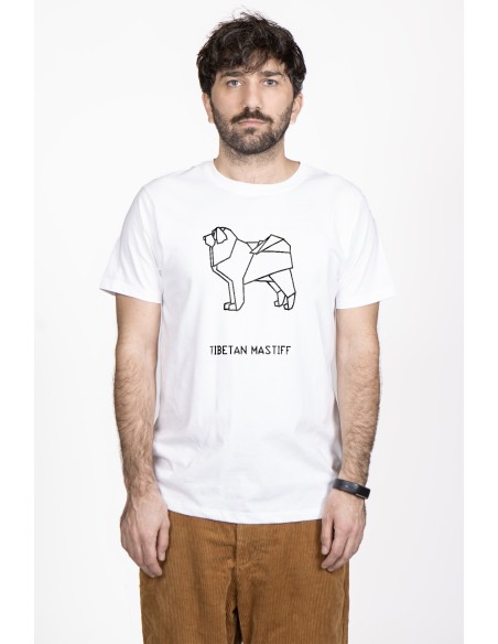 T-shirt Uomo Origami Tibetan Mastiff