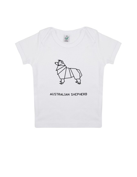Baby Newborn Origami Australian Shepherd T-shirt