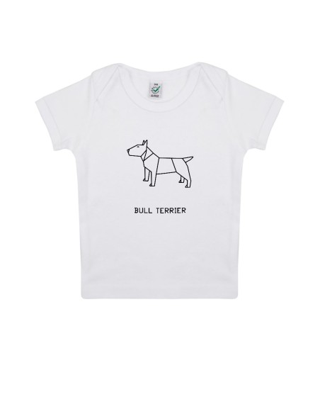 T-shirt Baby Neonati Origami Bull Terrier