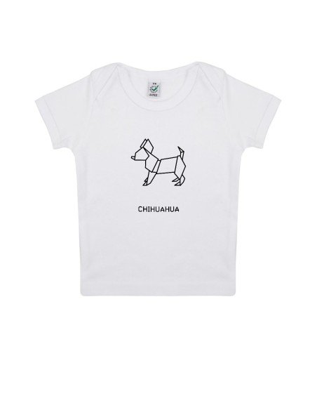 T-shirt Baby Neonati Origami Chihuahua