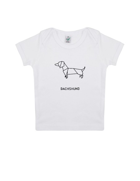 T-shirt Baby Neonati Origami Dachshund
