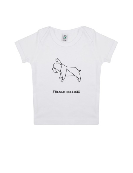 Baby Newborn Origami French Bulldog T-Shirt