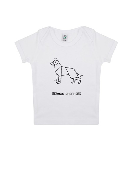 T-shirt Baby Neonati Origami German Shepherd