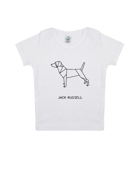 T-shirt Baby Neonati Origami Jack Russell