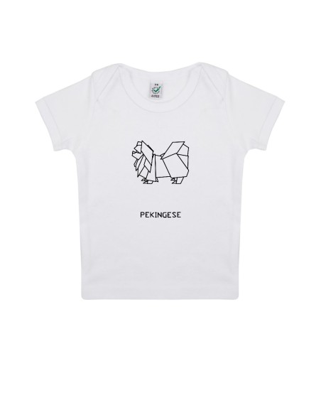 T-shirt Baby Neonati Origami Pekingese