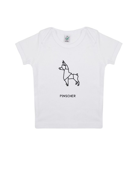 T-shirt Baby Neonati Origami Pinscher
