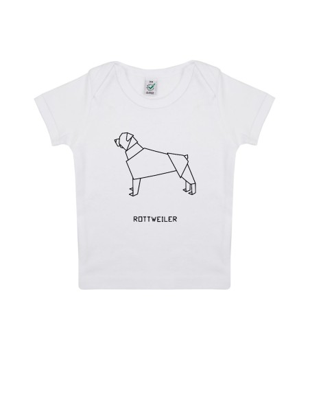 T-shirt Baby Neonati Origami Rottweiler