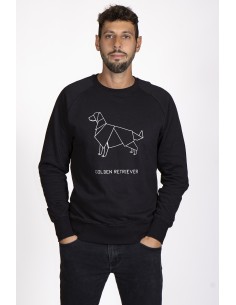 Origami Golden Retriever Men's Crew Neck Sweatshirt