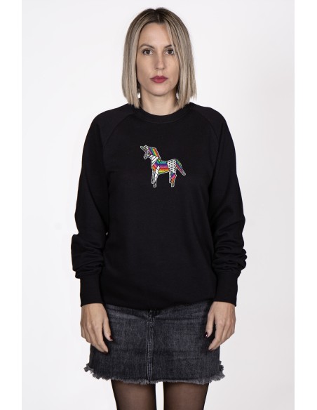 Felpa Girocollo Donna Origami Unicorn "Pride Unfolded"