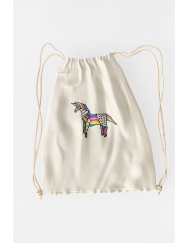 Drawstring Bag Sacca Origami Unicorn "Pride...