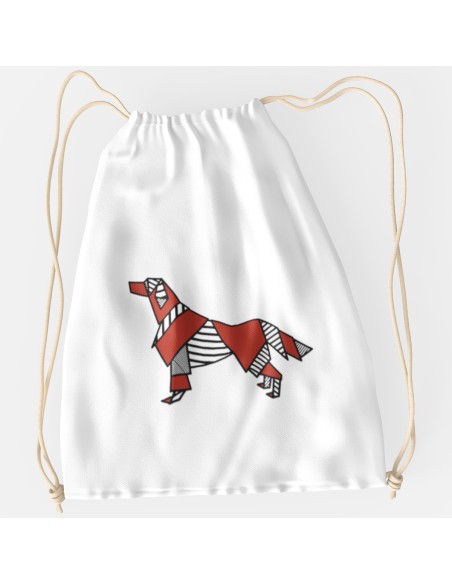 Drawstring Bag Sacca Pop Origami Irish Setter