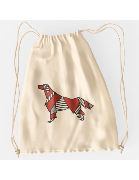 Drawstring Bag Sacca Pop Origami Irish Setter