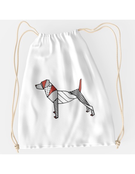 Drawstring Bag Sacca Pop Origami Jack Russell