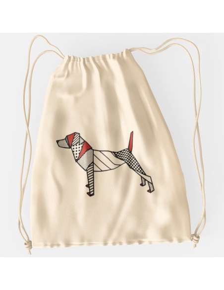 Drawstring Bag Sacca Pop Origami Jack Russell