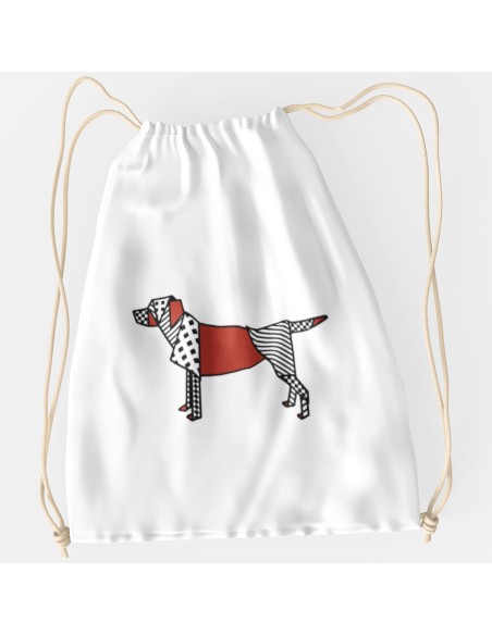 Drawstring Bag Sacca Pop Origami Labrador