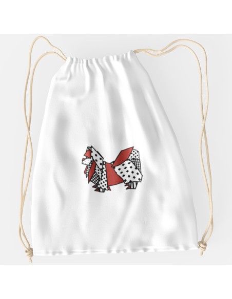 Drawstring Bag Sacca Pop Origami Pekingese