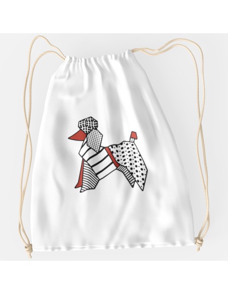 Drawstring Bag Sacca Pop Origami Poodle