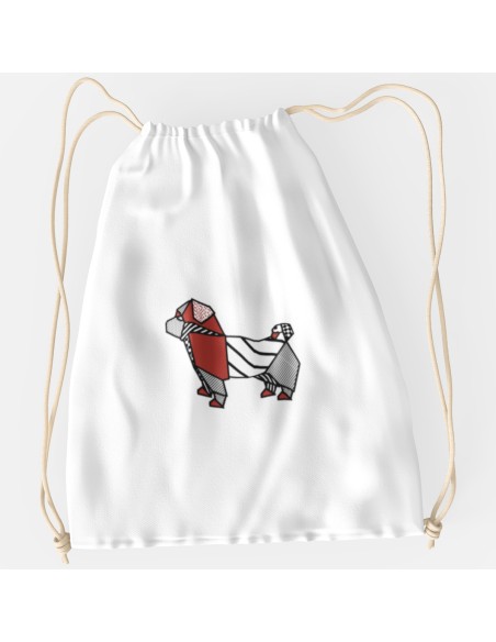 Drawstring Bag Sacca Pop Origami Pug