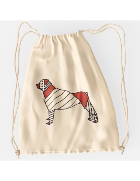 Drawstring Bag Sacca Pop Origami Rottweiler