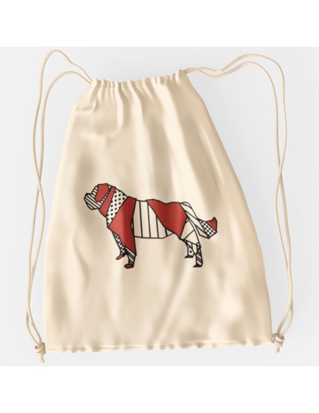 Drawstring Bag Sacca Pop Origami Saint Bernard