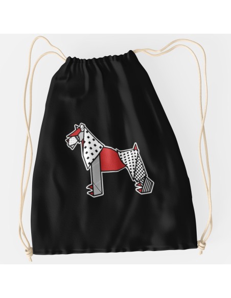 Drawstring Bag Sacca Pop Origami Schnauzer