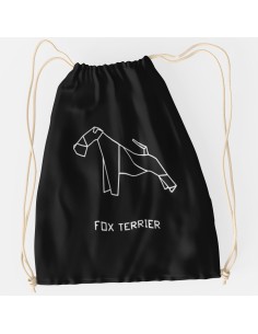 Drawstring Bag Sacca Origami Fox Terrier