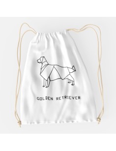 Drawstring Bag Sacca Origami Golden Retriever 2