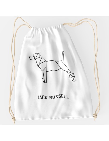 Drawstring Bag Sacca Origami Jack Russell