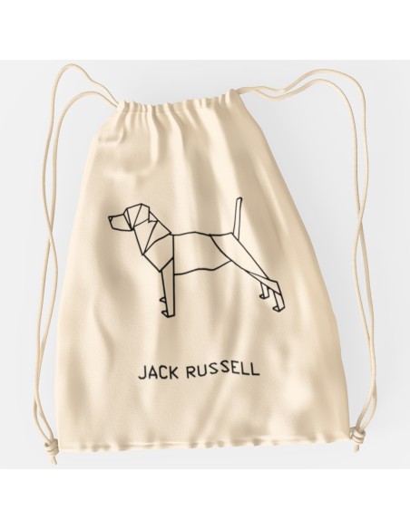 Drawstring Bag Sacca Origami Jack Russell