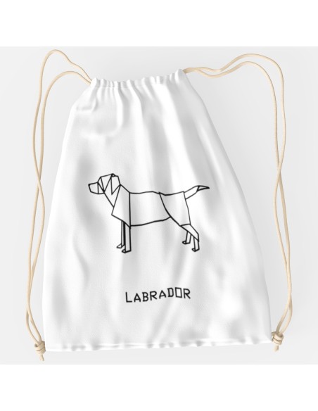 Drawstring Bag Sacca Origami Labrador