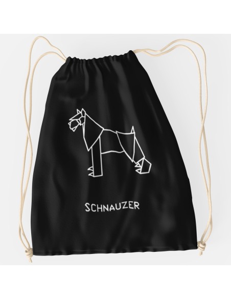 Drawstring Bag Sacca Origami Schnauzer