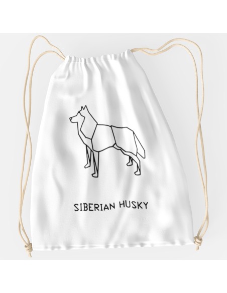 Drawstring Bag Sacca Origami Siberian Husky