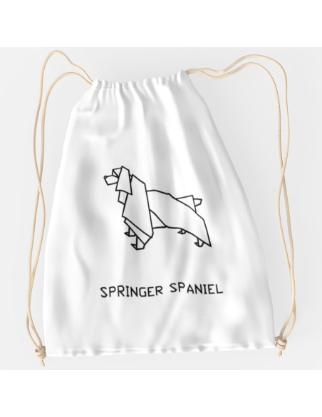 Drawstring Bag Sacca Origami Springer Spaniel