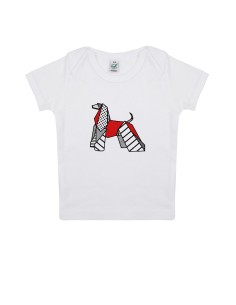 T-shirt Baby Neonati Pop Origami Afghan Hound