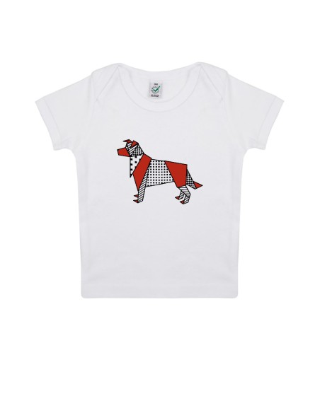 T-shirt Baby Neonati Pop Origami Border Collie