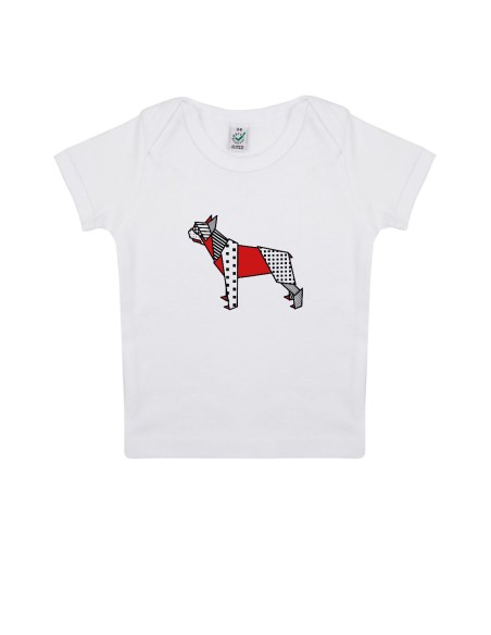 T-shirt Baby Babies Pop Origami Boston Terrier