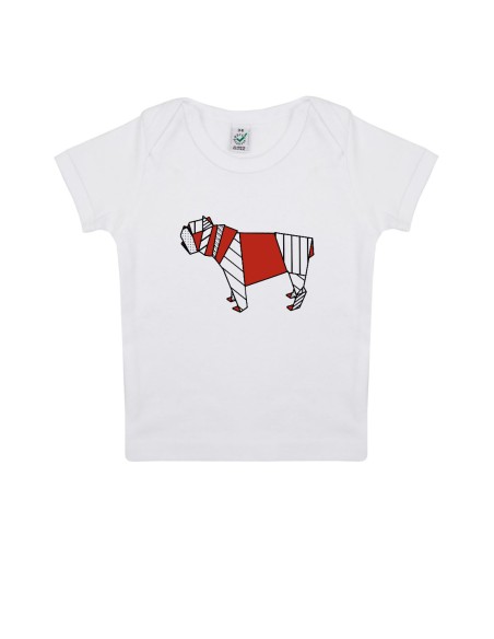 T-shirt Baby Neonati Pop Origami Bulldog
